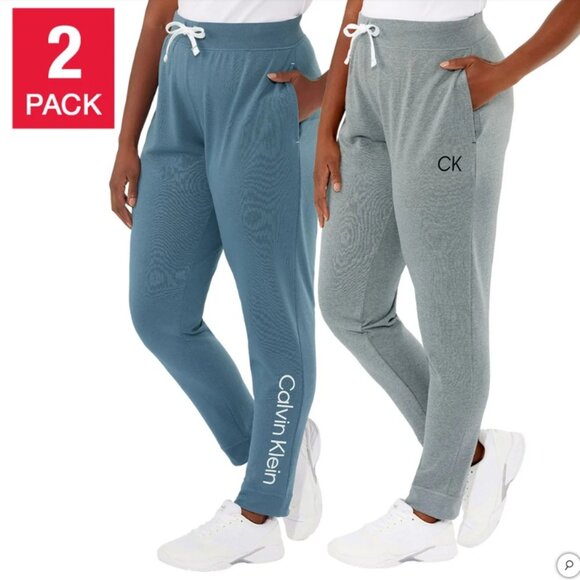 NWT Calvin Klein Women's Logo Jogger, 2-pack, Blue Pack - Picture 2 of 10